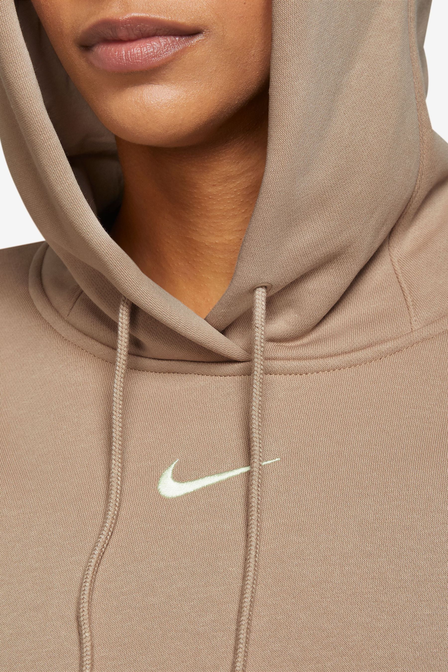 Nike mini swoosh hoodie beige deals