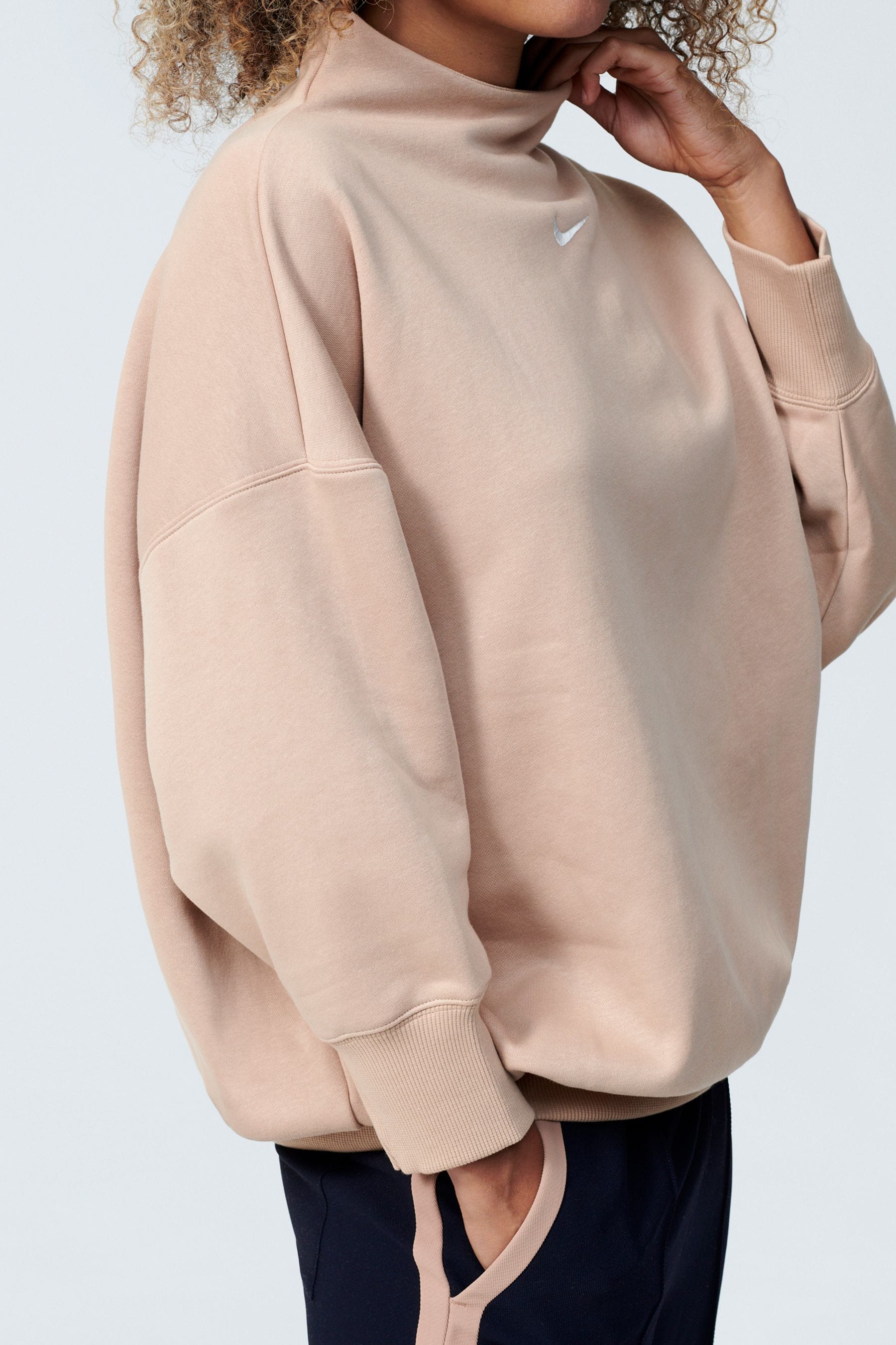 Nike mini swoosh oversized sweatshirt gre online
