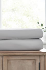 Grey Easy Care Polycotton 2 Pack Sheet - Image 2 of 2