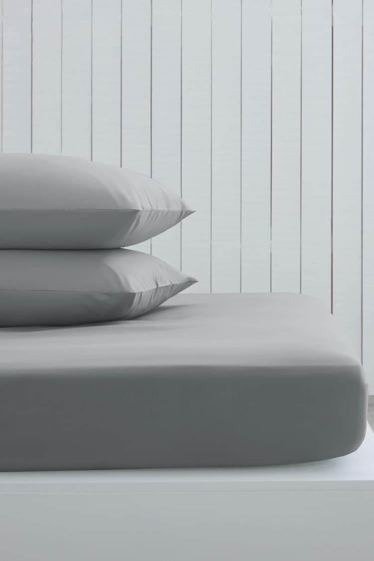 Grey Mid Cotton Rich Fitted Sheet - Image 1 of 1