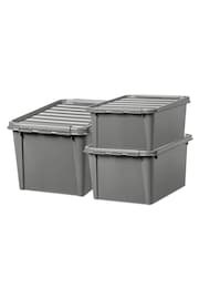 Orthex Set of 3 Grey SmartStore Recycled Boxes 14L, 32L, 45L - Image 4 of 4