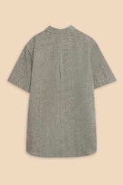 White Stuff Green Pembroke Short Sleeve Linen Shirt - Image 4 of 6