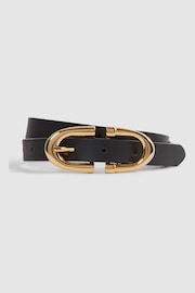 Reiss Black Bailey Horseshoe Belt - Image 1 of 4