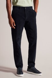 Ted Baker Blue Regular Fit Payet Cord Trousers - Image 1 of 5
