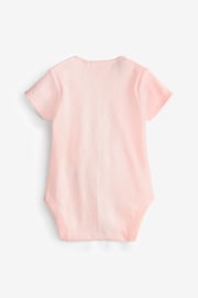 Pink/White Bunny 4 Pack Baby Short Sleeve Bodysuits - Image 5 of 9