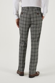 Skopes Tatton Grey Brown Check Tailored Fit Suit Trousers - Image 2 of 5