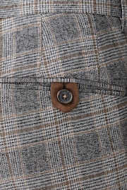 Skopes Tatton Grey Brown Check Tailored Fit Suit Trousers - Image 3 of 5