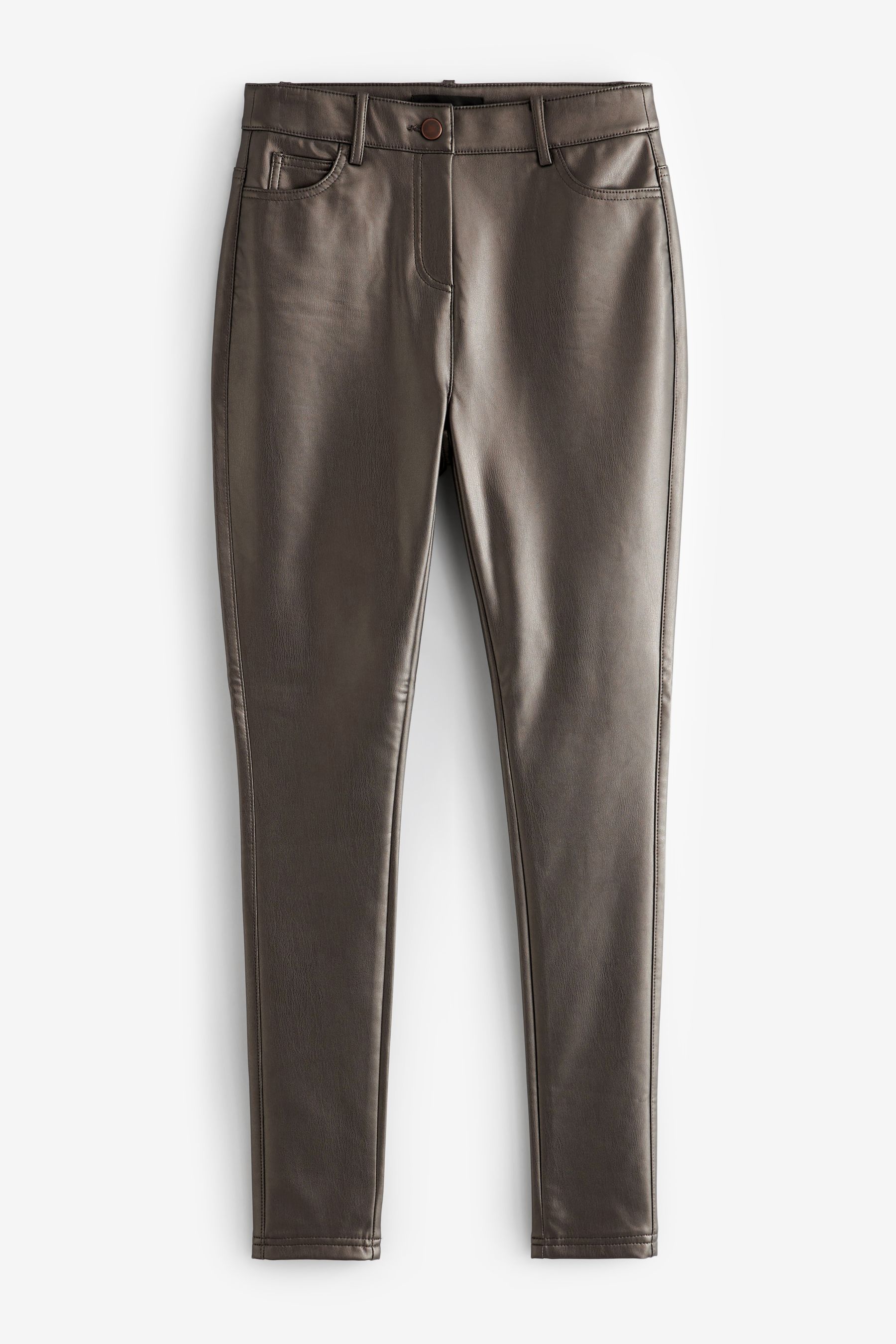 Buy Silver PU Faux Leather Leggings from Next Luxembourg