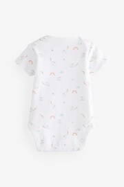 White Bright Animal 4 Pack Baby Printed Short Sleeve Bodysuits - Image 5 of 9