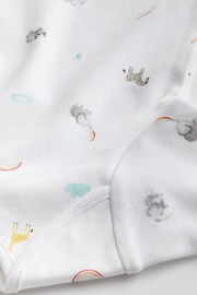 White Bright Animal 4 Pack Baby Printed Short Sleeve Bodysuits - Image 9 of 9