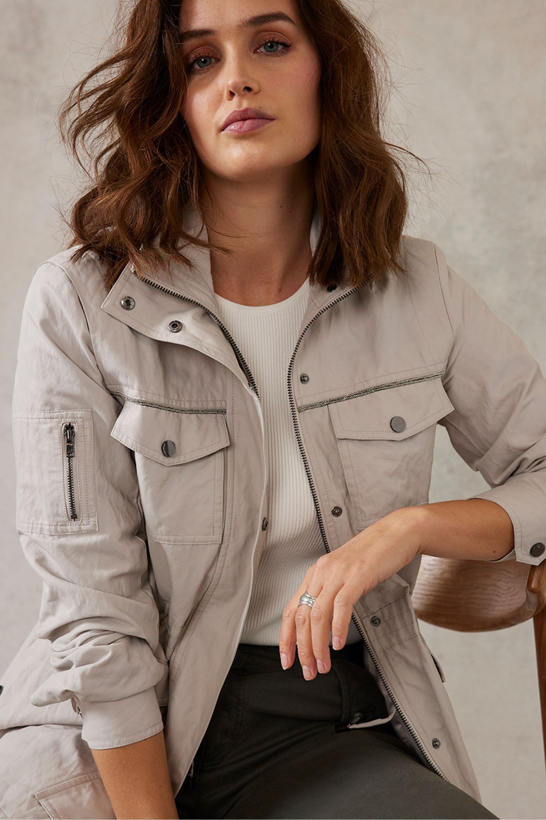 Buy Mint Velvet Cream Trim Detail Jacket from Next Luxembourg