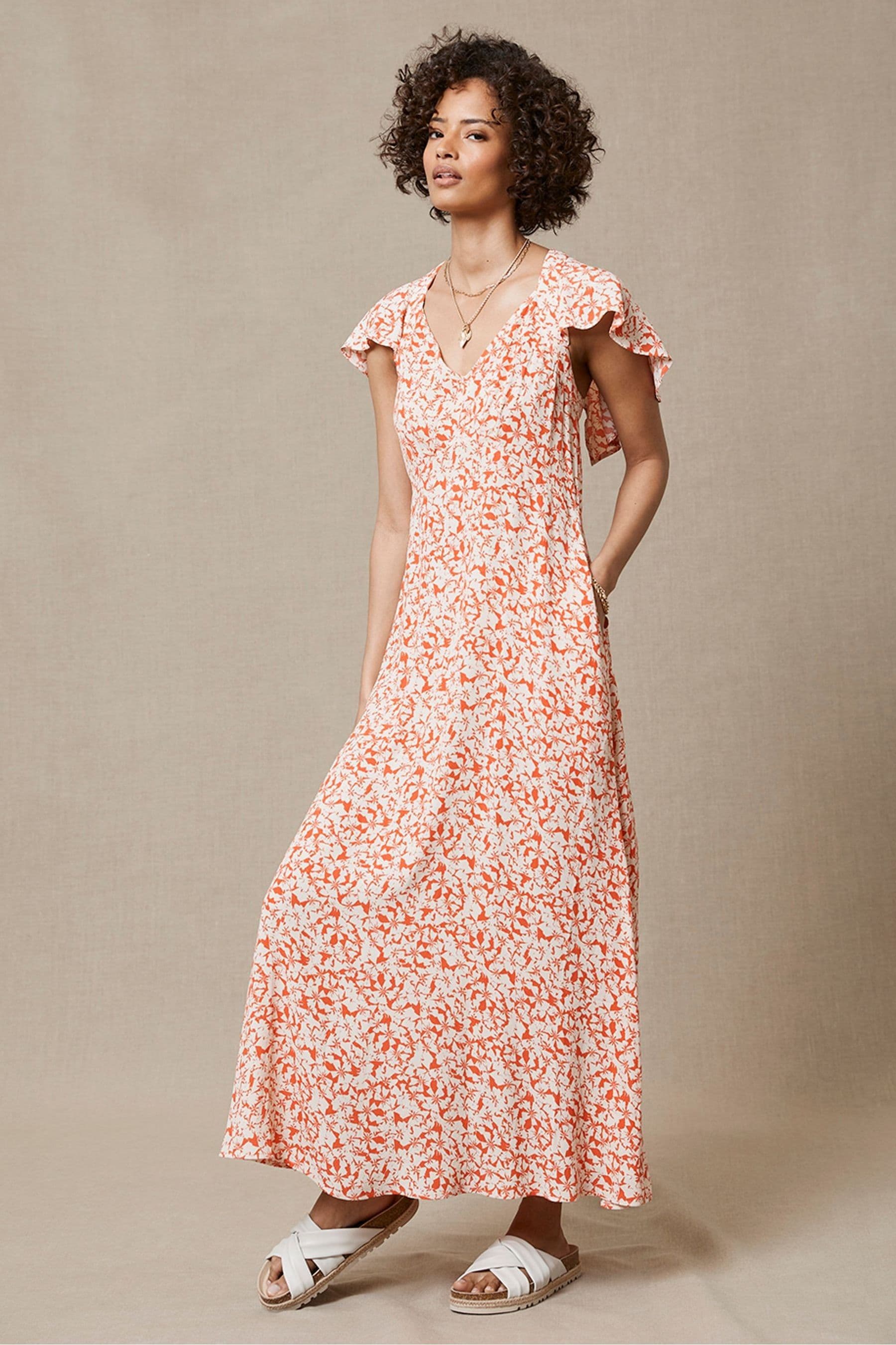 Buy Mint Velvet Adaline Natural Floral Midi Summer Dress from Next Luxembourg
