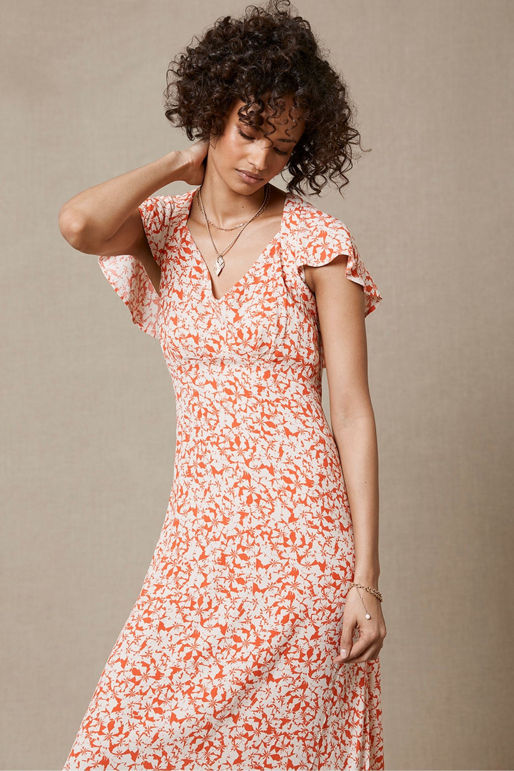 Buy Mint Velvet Adaline Natural Floral Midi Summer Dress from Next Lithuania