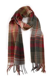 Celtic & Co. Brown Lambswool Tartan Scarf - Image 1 of 2