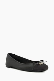 Dune London Black Wide Fit Hallo Charm Trim Ballet Shoes - Image 4 of 6