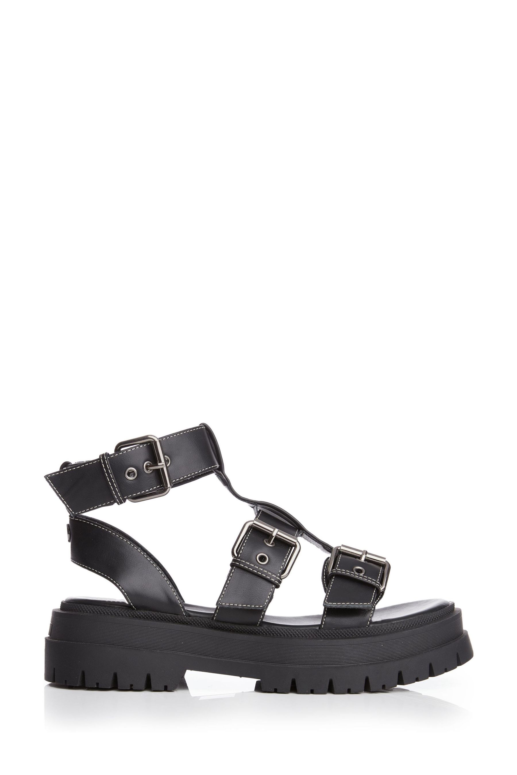 Moda in pelle black sandals sales