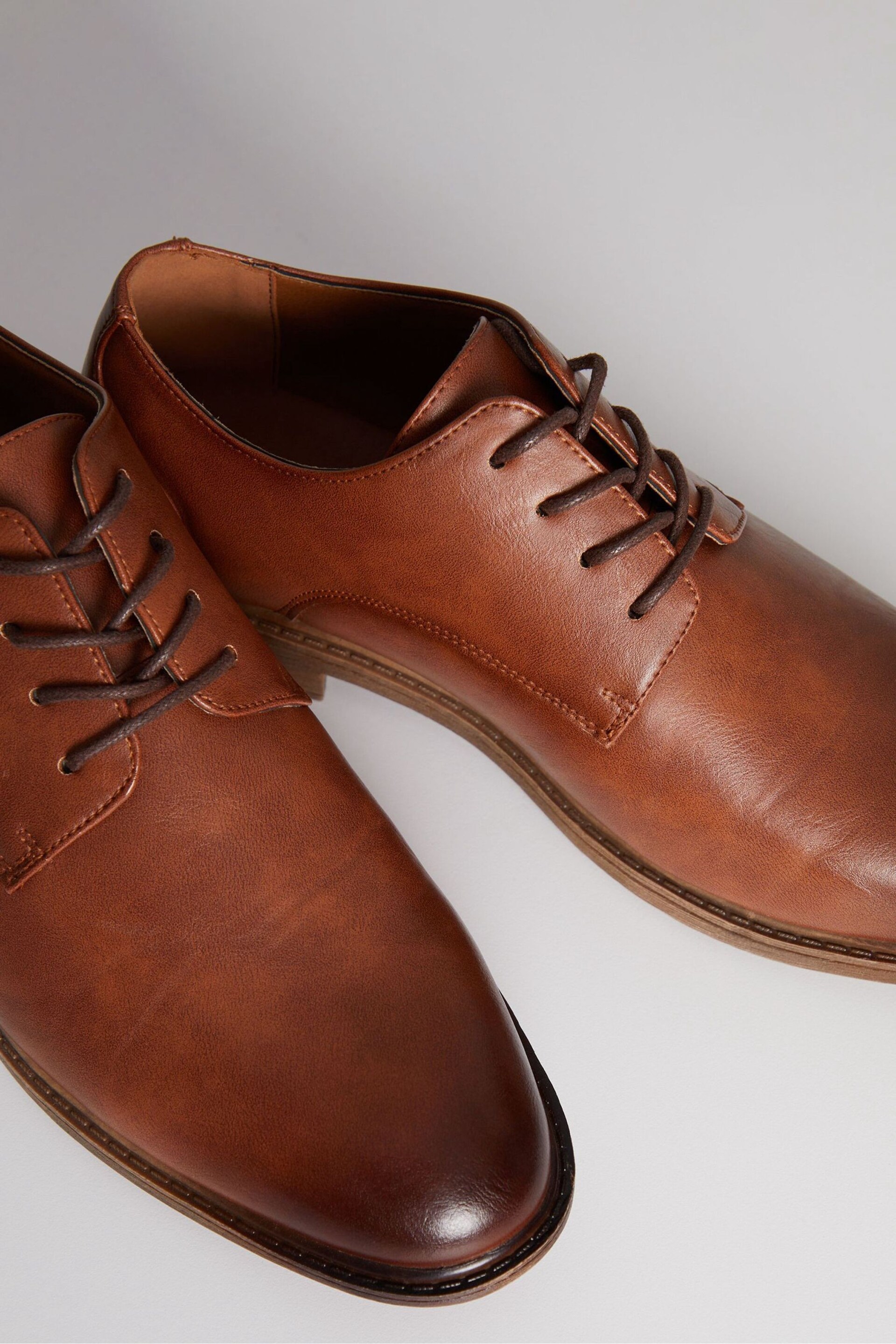 Threadbare Brown Smart Derby Shoes - Image 3 of 4