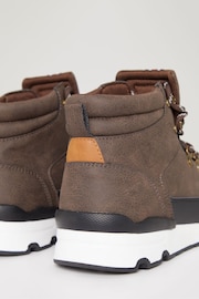 Threadbare Brown Contrast Sole Hiker Boots - Image 3 of 3