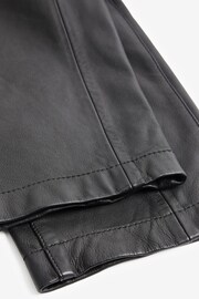 Black Premium Leather Biker Trousers - Image 7 of 10