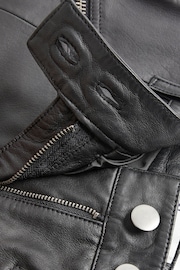 Black Premium Leather Biker Trousers - Image 9 of 10