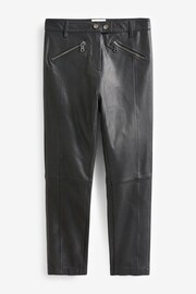 Black Premium Leather Biker Trousers - Image 5 of 10