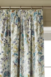 Voyage Sky Blue Country Hedgerow Pencil Pleat Curtains - Image 2 of 3