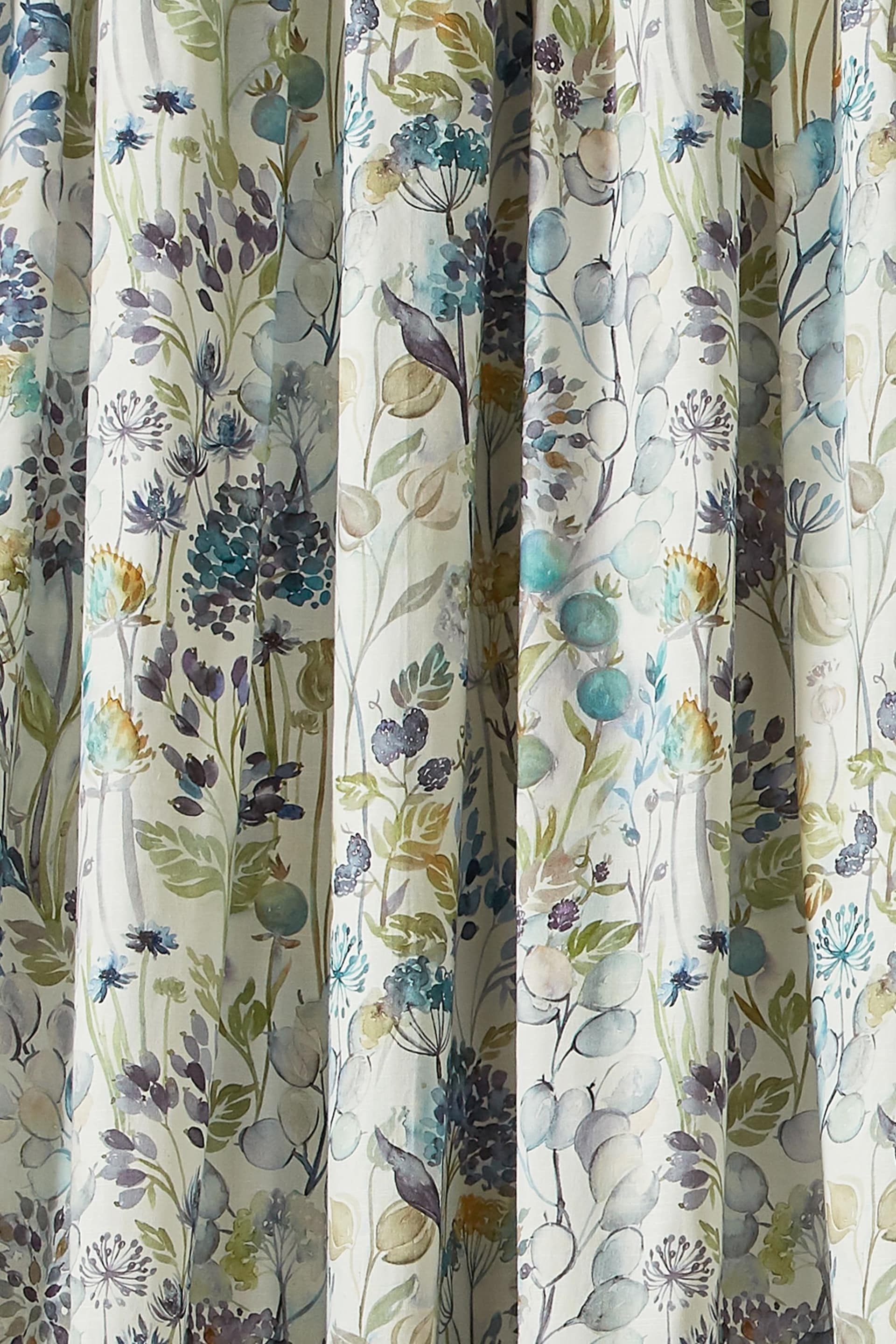 Voyage Sky Blue Country Hedgerow Pencil Pleat Curtains - Image 3 of 3