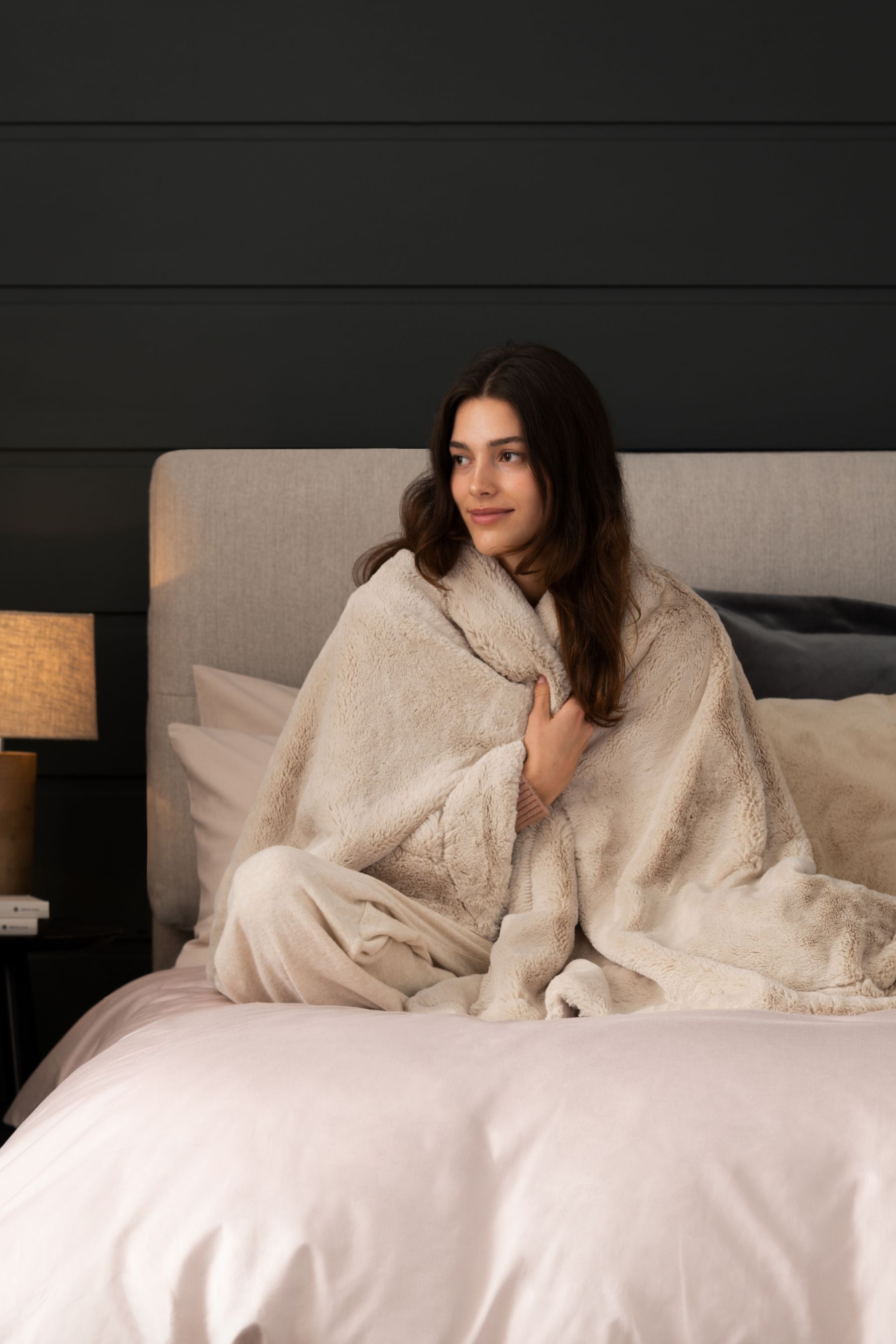Buy Light Natural Soft To Touch Plush Faux Fur Throw from the Next UK online shop