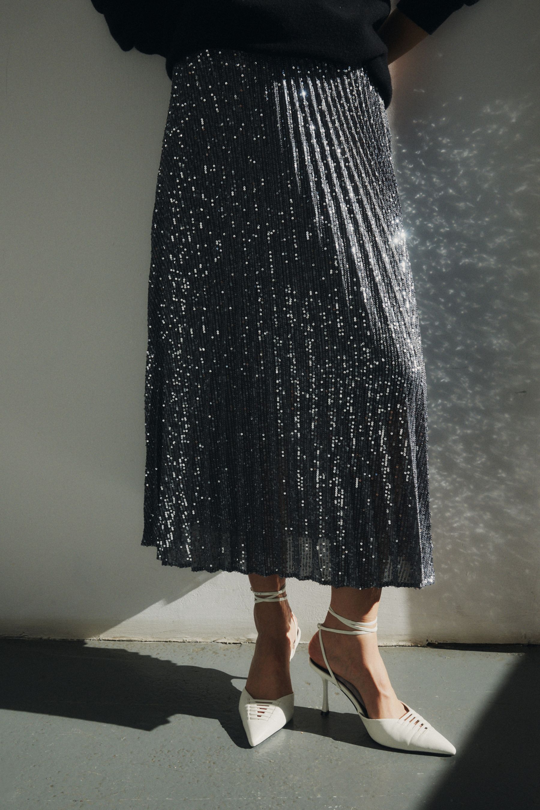 Next metallic pleated skirt outlet