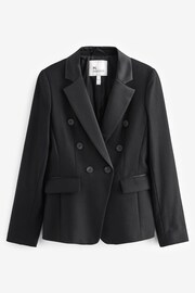 Black Premium Double Breasted Wool And Cashmere Blend Blazer - Image 5 of 10