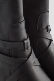 Black Signature Leather Strap Detail Ankle Boots - Image 10 of 10