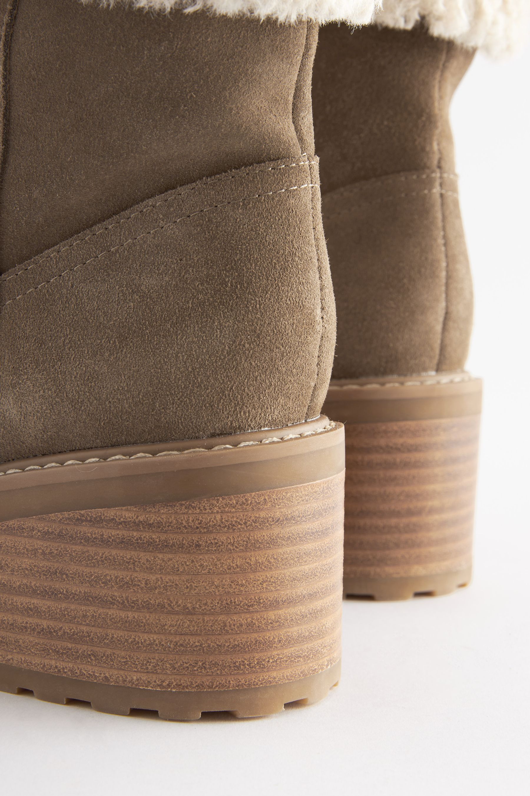 Buy Mink Brown Forever Comfort Suede Wedge Ankle Boots from Next Luxembourg
