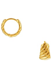 Orelia London Twist Chubby Huggie Hoops - Image 1 of 3