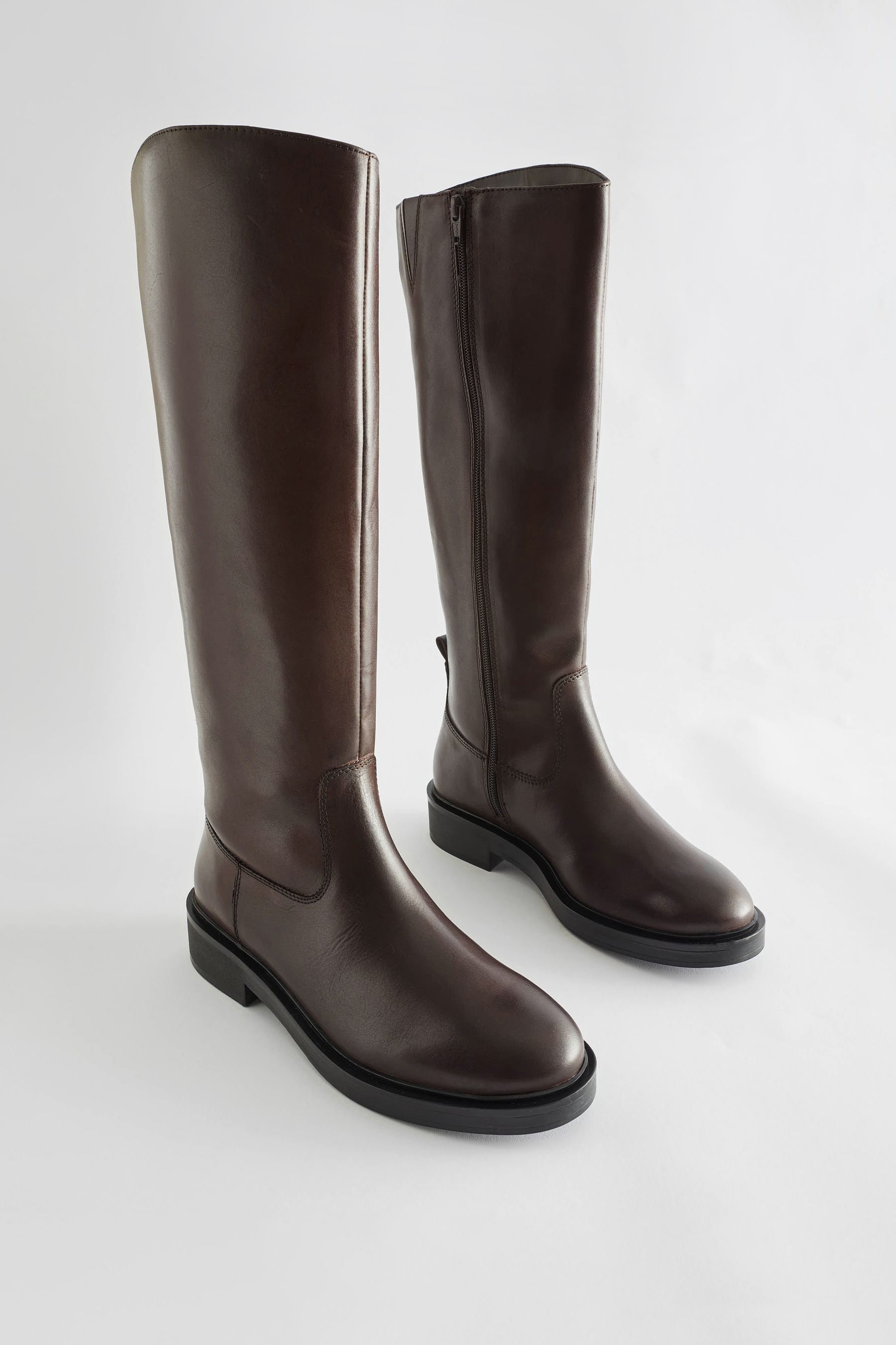 Buy Chocolate Brown Forever Comfort Rider Knee High Boots from Next Malta