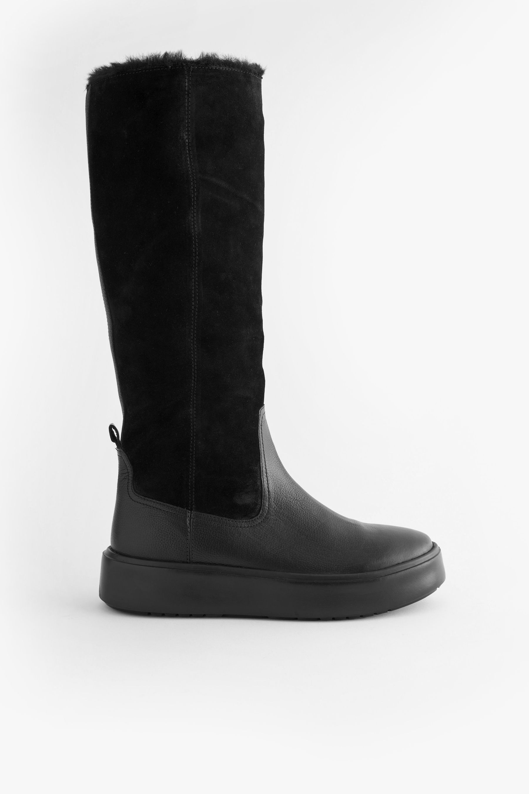 Fur lined knee high boots clearance