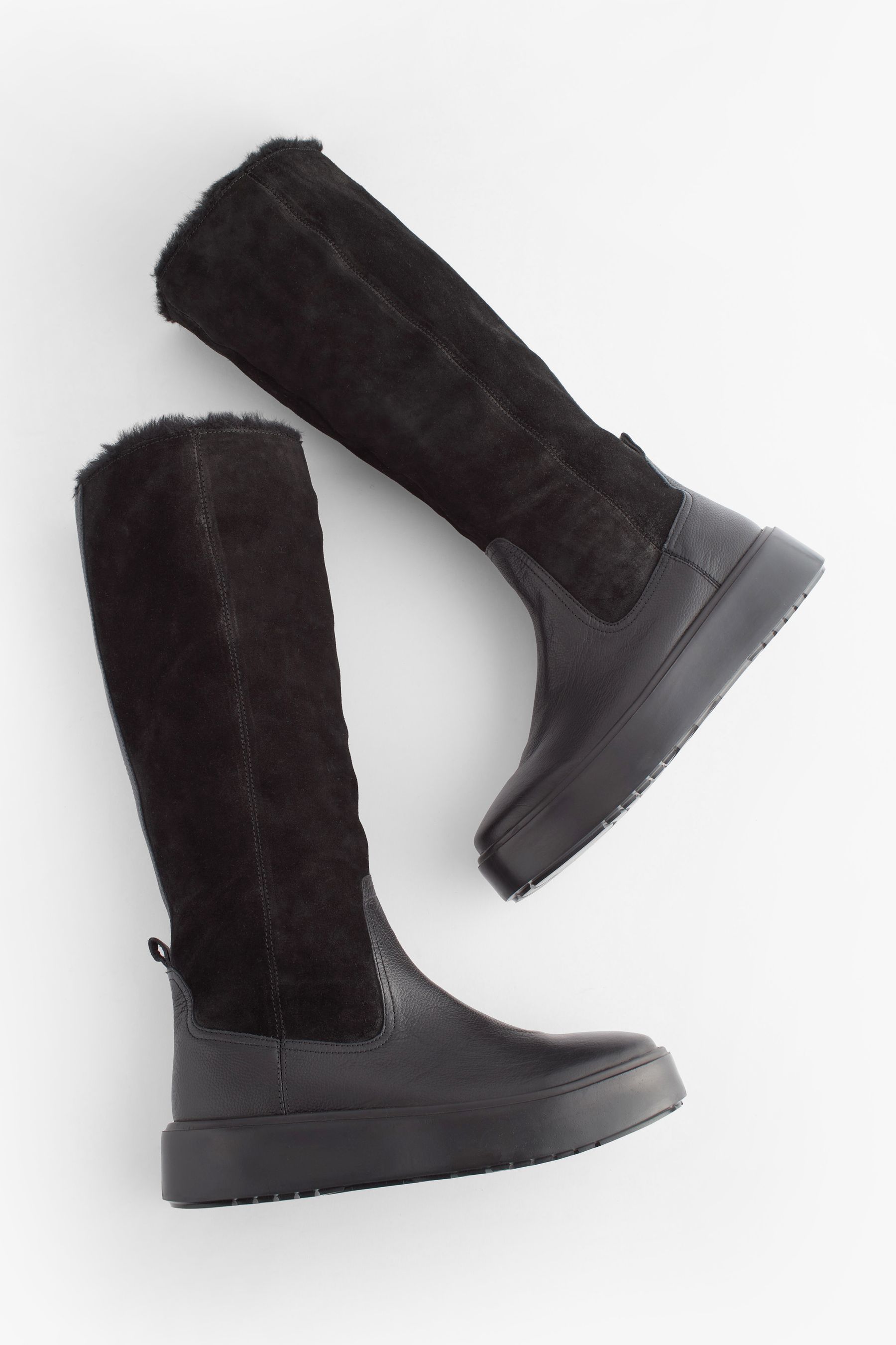 Buy Black Forever Comfort Faux Fur Lined Knee High Boots from Next Ireland