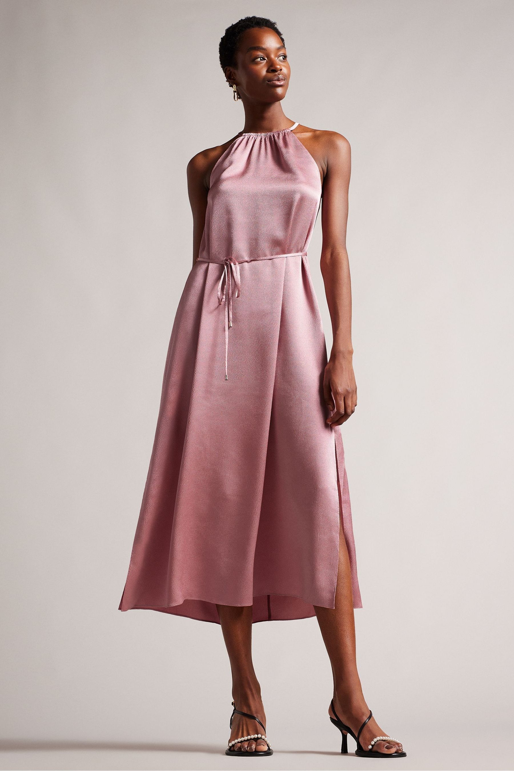 Buy Ted Baker Pink Roxiey Halterneck Midi Dress from Next Luxembourg