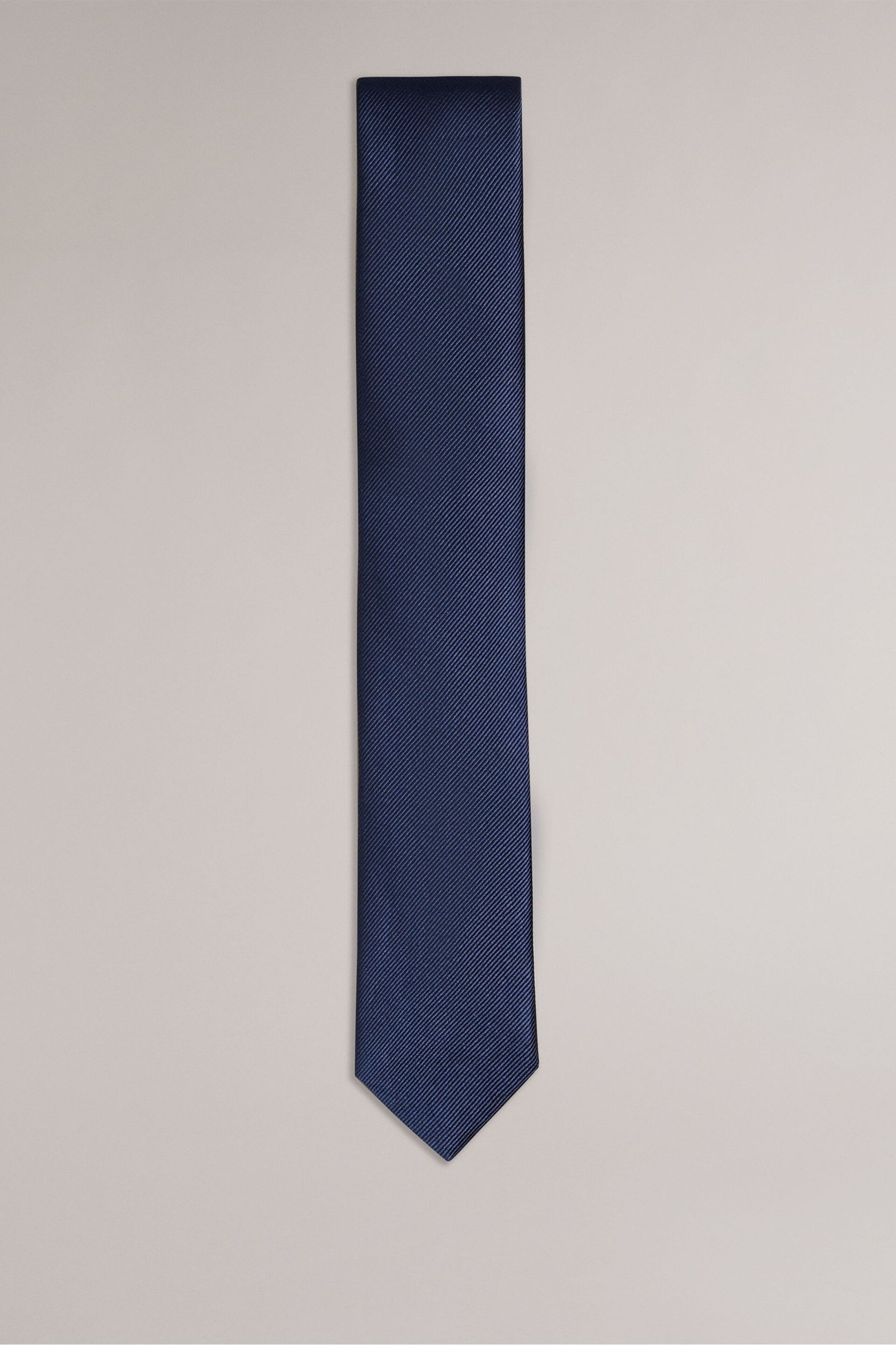 Ted Baker Dark Blue Moorez Ottoman Silk Tie - Image 1 of 4