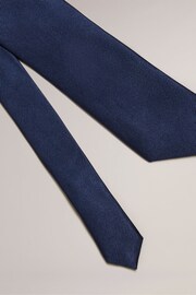 Ted Baker Dark Blue Moorez Ottoman Silk Tie - Image 3 of 4