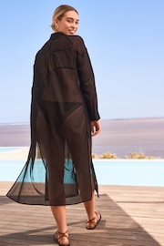 Black Maxi Beach Shirt Cover Up - Image 2 of 7