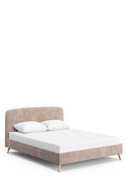 Natural Pebble Opulent Velvet Matson Upholstered Bed Bed Frame - Image 6 of 7