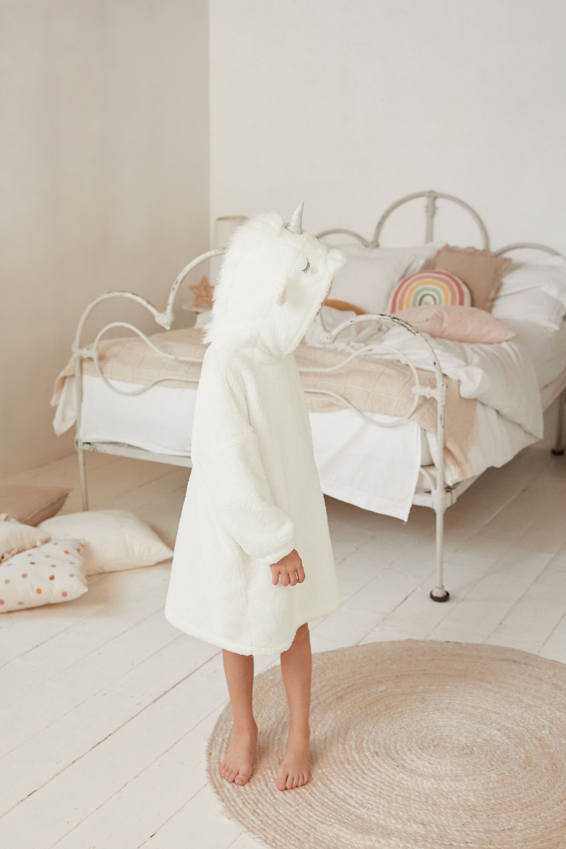 Buy White 3D Unicorn Fleece Hooded Blanket 3 16yrs from Next Luxembourg