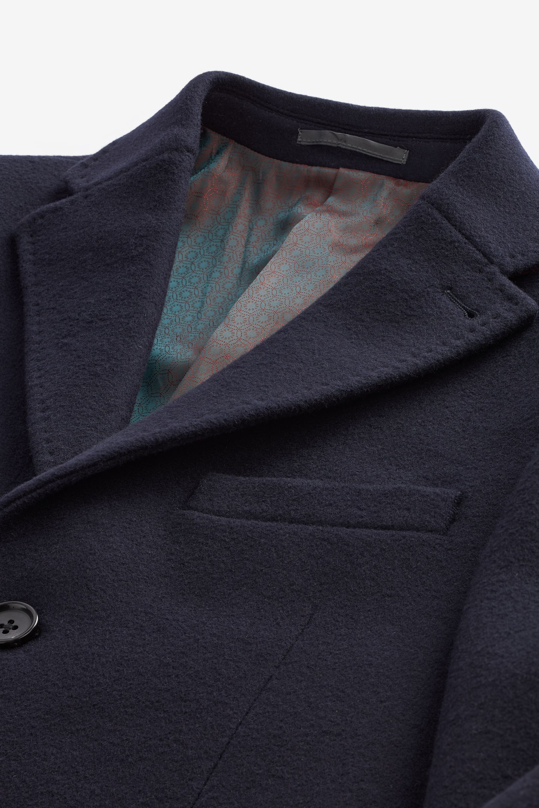 Buy Navy Blue Signature Italian Wool Rich Epsom Overcoat With Cashmere from Next United Arab Emirates
