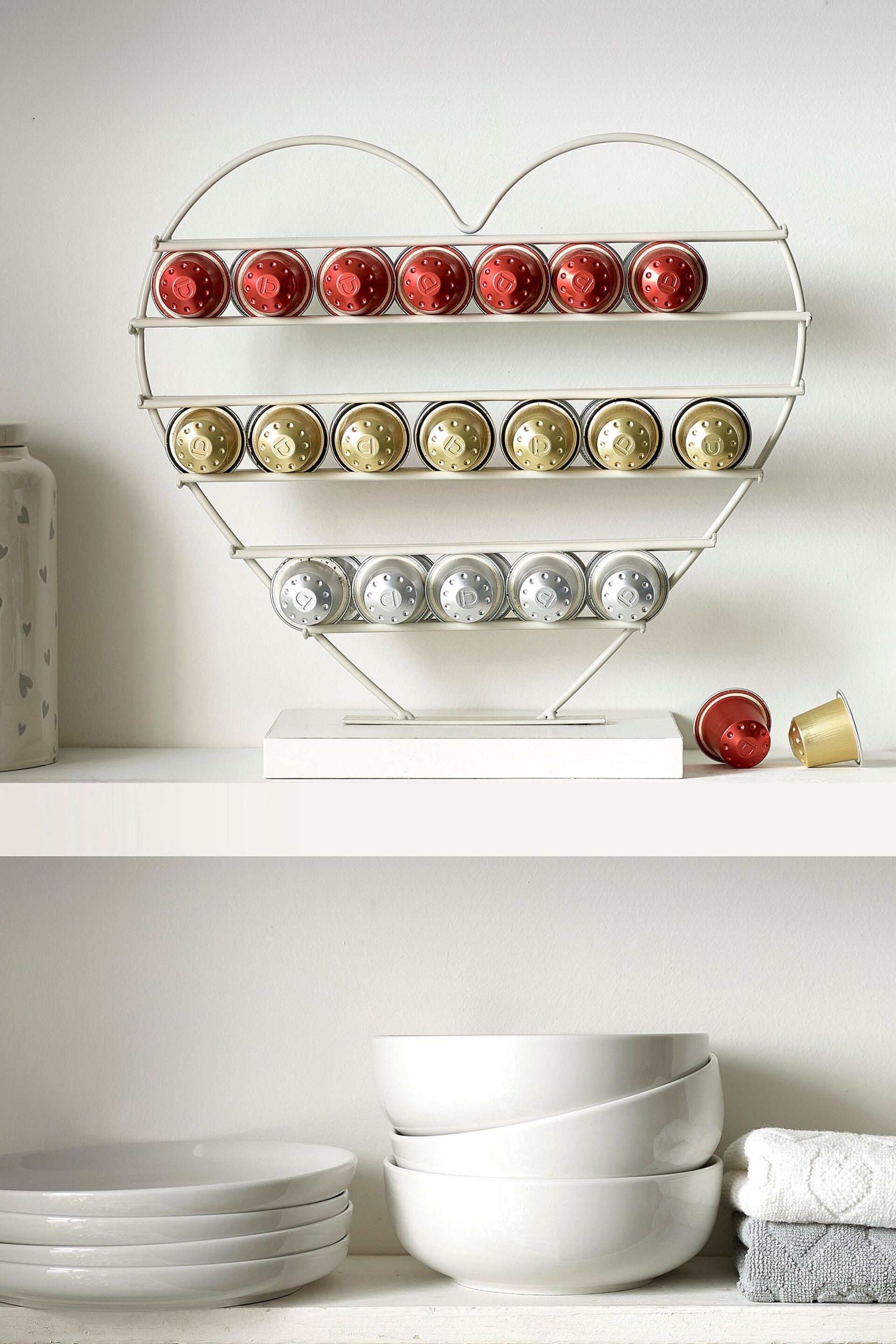 Cream Heart Coffee Pod Holder - Image 3 of 4