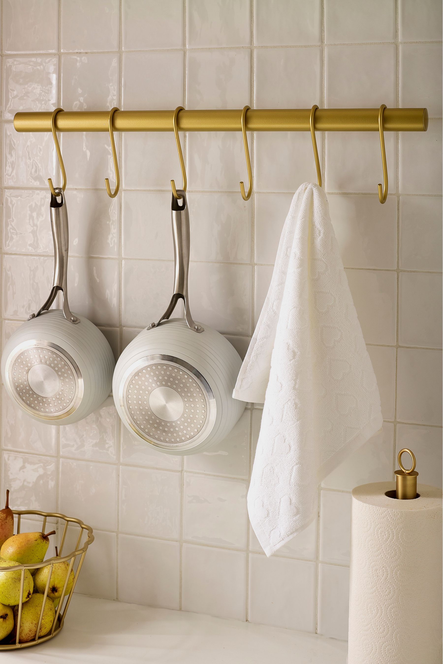 Buy Gold Valencia Kitchen Rail Bar with Hooks from Next United Arab Emirates