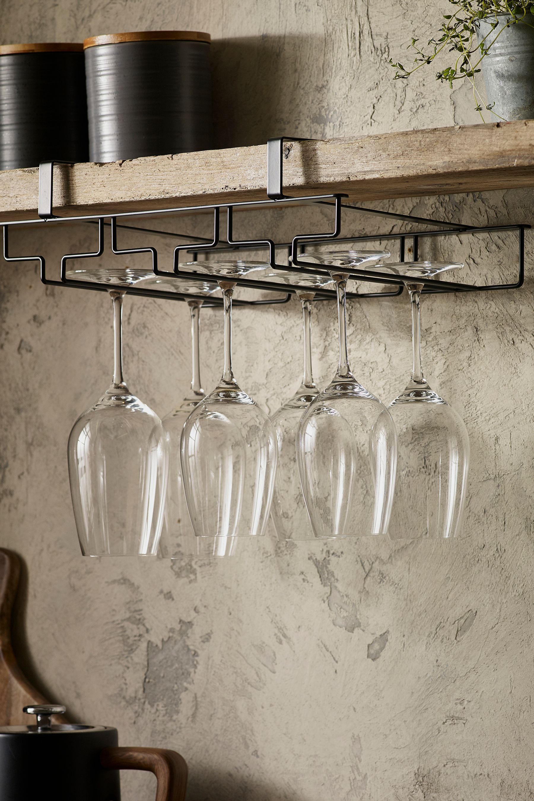 Buy Black Bronx Under Shelf Wine Glass Holder from Next Oman