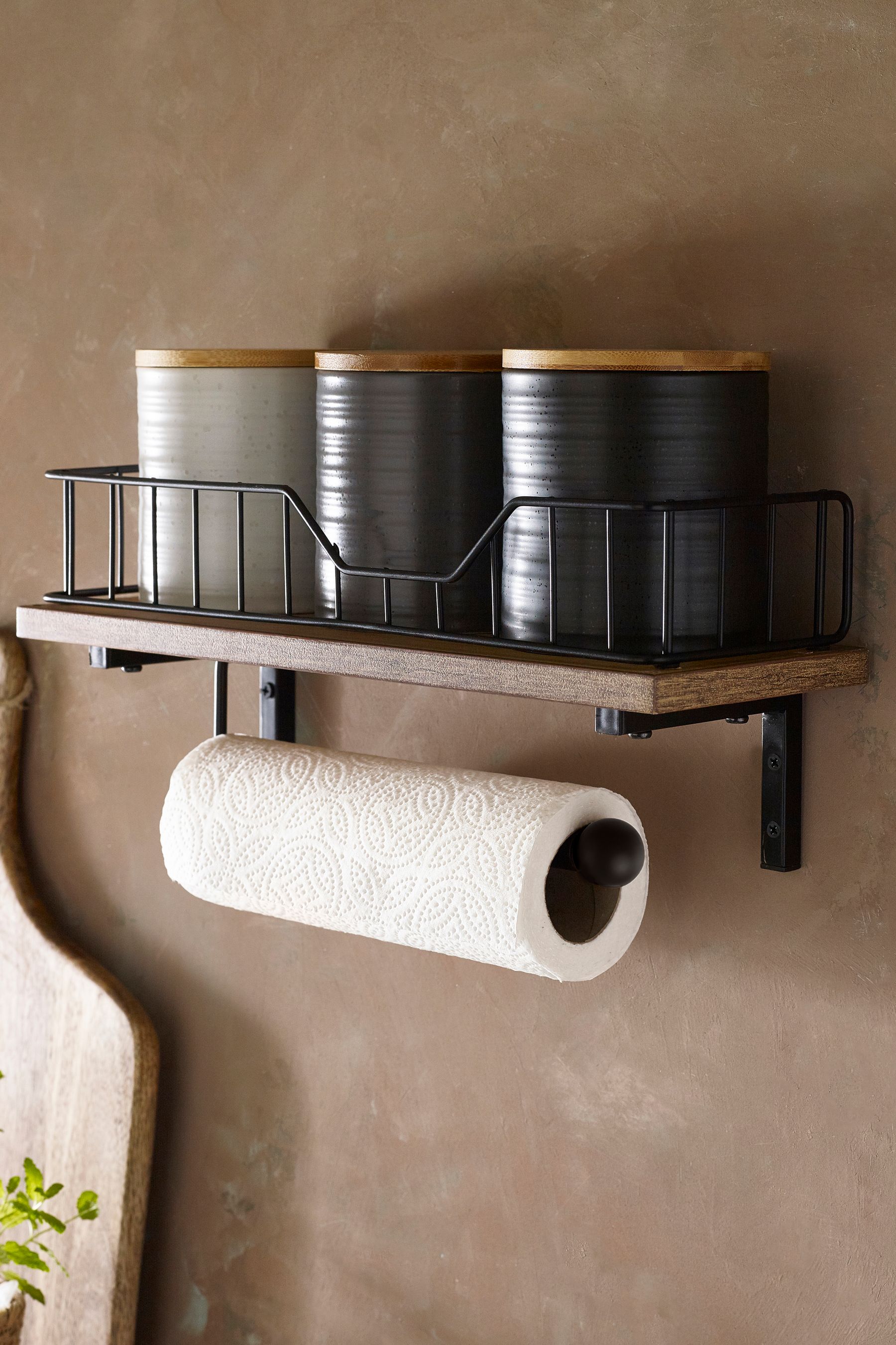 Buy Black Bronx Shelf and Kitchen Roll Holder from the Next UK online shop
