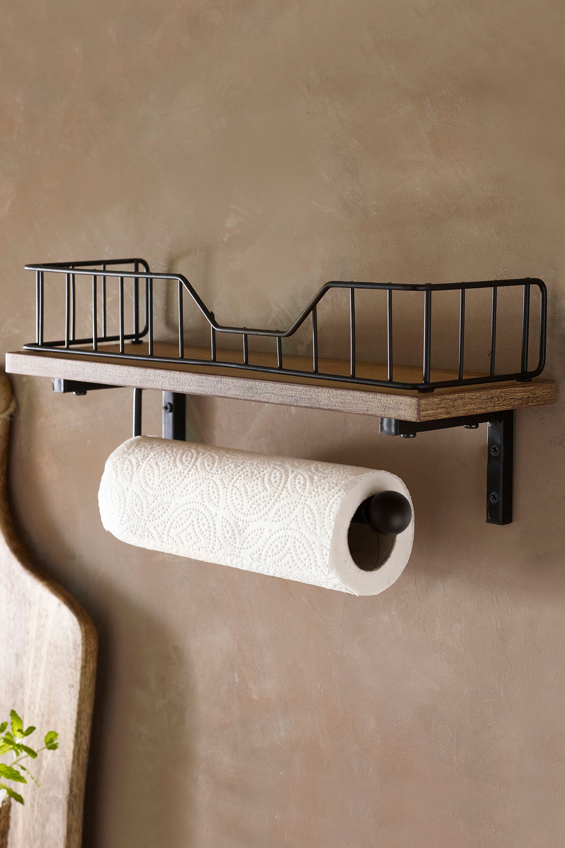 Buy Black Bronx Shelf and Kitchen Roll Holder from the Next UK online shop