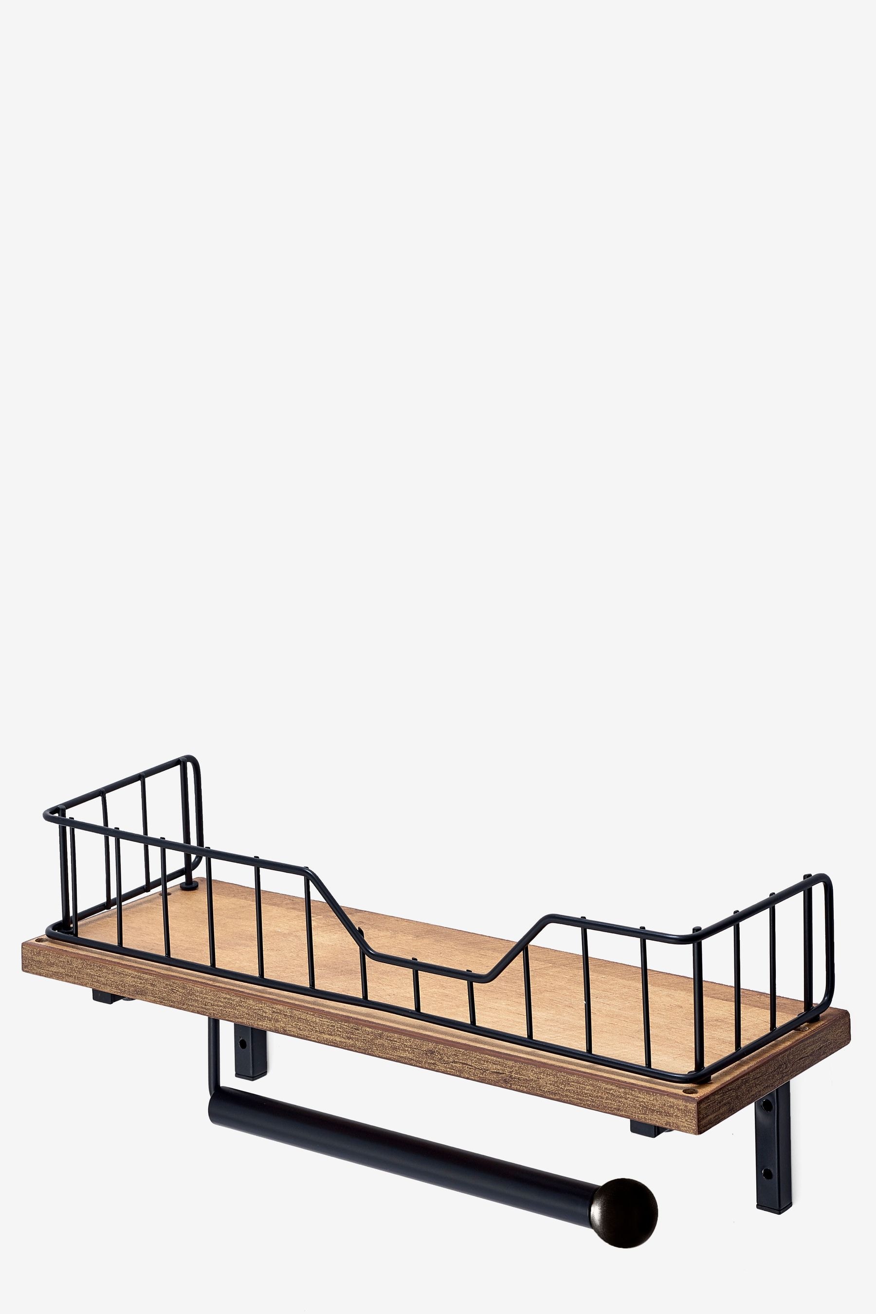 Buy Black Bronx Shelf and Kitchen Roll Holder from the Next UK online shop