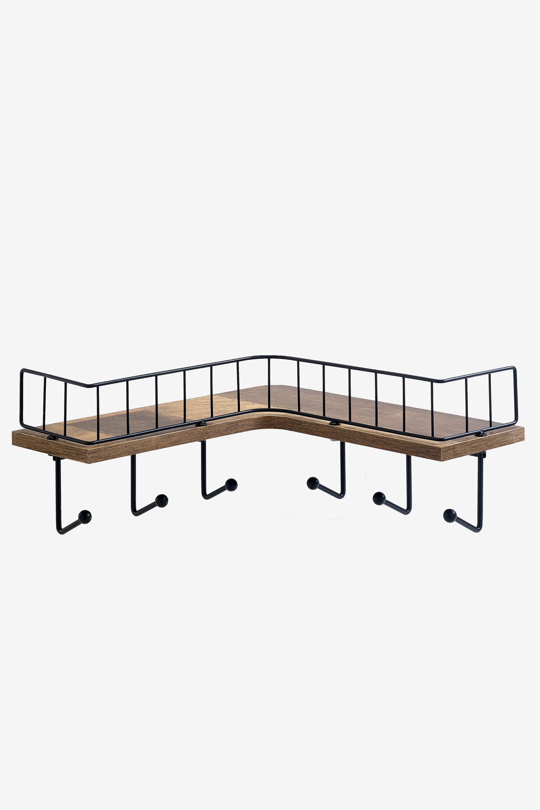 Corner shelf with hooks best sale